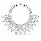 Pack of 5 – ASTM F136 Titanium Segment Ring – Natural Titanium Heart, Floral & Sunburst Crystals