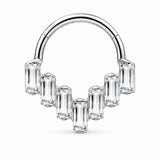 Pack of 5 – ASTM F136 Titanium Segment Ring – Natural Titanium Batwing, Bow & Geometric Crystals