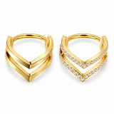 Pack of 5 – ASTM F136 Titanium Segment Ring – 18K Gold Plated Chevron, Antler & Crystal Crowns