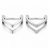 Pack of 5 – ASTM F136 Titanium Segment Ring – Natural Titanium Chevron, Antler & Crystal Crowns