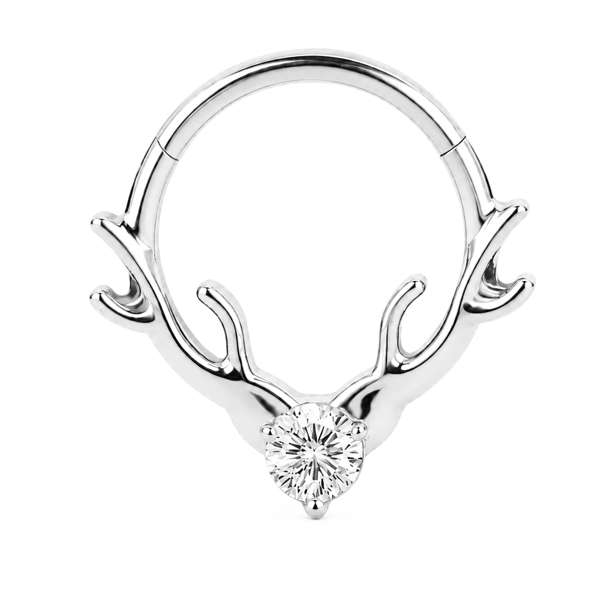 Pack of 5 – ASTM F136 Titanium Segment Ring – Natural Titanium Chevron, Antler & Crystal Crowns