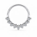 Pack of 5 – ASTM F136 Titanium Segment Ring – Natural Titanium Chevron, Antler & Crystal Crowns