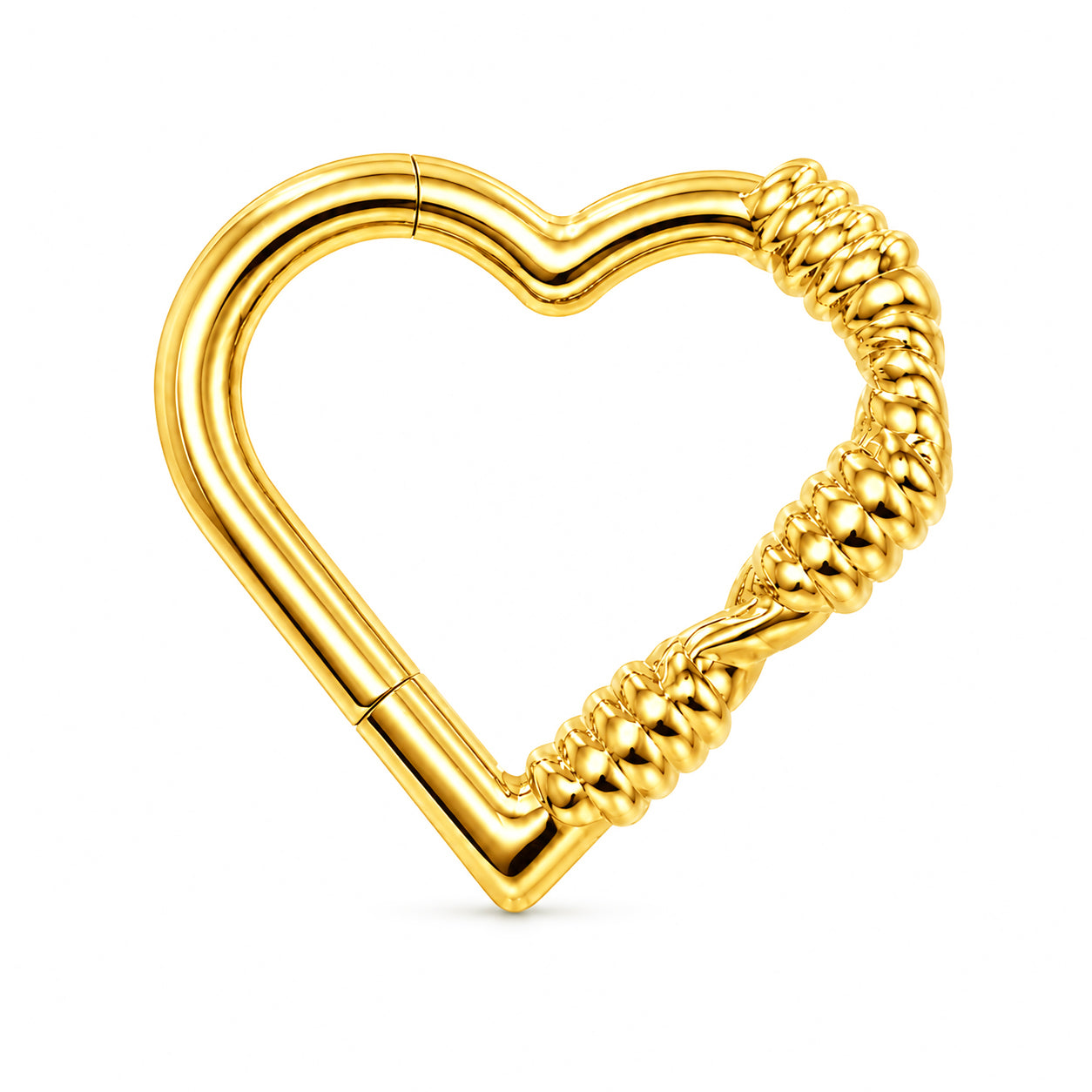 Pack of 5 – ASTM F136 Titanium Segment Ring – 18K Gold Plated Spiked Hearts, Dagger Fringe & Tribal Geometry