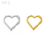 Pack of 5 – ASTM F136 Titanium Segment Ring – Twisted Bead Heart – Natural Titanium / 18K Gold Plated – Natural Titanium and 18K Gold Plated – G23 ASTM F-136 Implant Grade