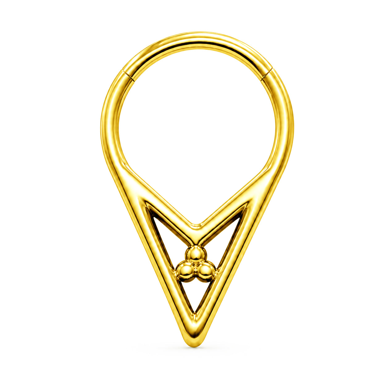Pack of 5 – ASTM F136 Titanium Segment Ring – 18K Gold Plated Spiked Hearts, Dagger Fringe & Tribal Geometry