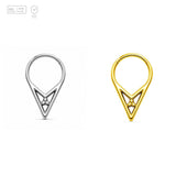 Pack of 5 – ASTM F136 Titanium Segment Ring – Trinity Triangle – Natural Titanium / 18K Gold Plated – Natural Titanium and 18K Gold Plated – G23 ASTM F-136 Implant Grade