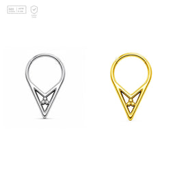Pack of 5 – ASTM F136 Titanium Segment Ring – Trinity Triangle – Natural Titanium / 18K Gold Plated – Natural Titanium and 18K Gold Plated – G23 ASTM F-136 Implant Grade
