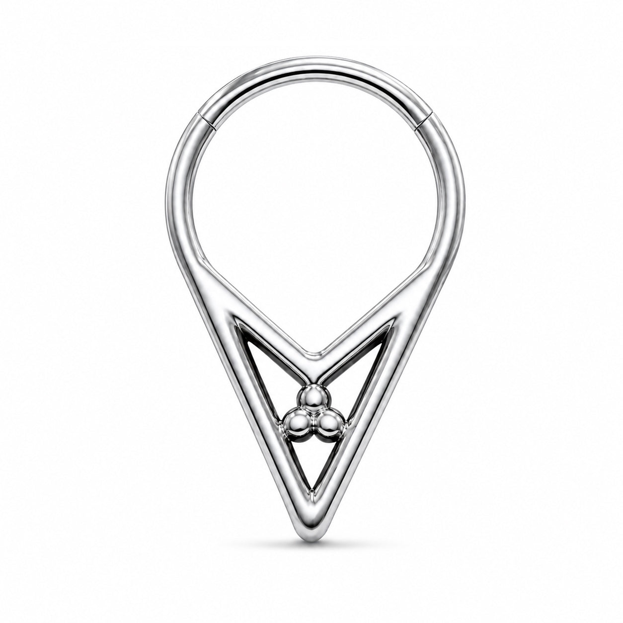 Pack of 5 – ASTM F136 Titanium Segment Ring – Natural Titanium Spiked Hearts, Dagger Fringe & Tribal Geometry
