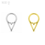 Pack of 5 – ASTM F136 Titanium Segment Ring – Double-Point Chevron – Natural Titanium / 18K Gold Plated – Natural Titanium and 18K Gold Plated – G23 ASTM F-136 Implant Grade