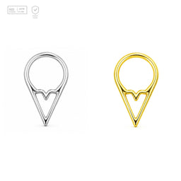 Pack of 5 – ASTM F136 Titanium Segment Ring – Double-Point Chevron – Natural Titanium / 18K Gold Plated – Natural Titanium and 18K Gold Plated – G23 ASTM F-136 Implant Grade