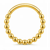 Pack of 5 – ASTM F136 Titanium Segment Ring – 18K Gold Plated Chevron, Ribbed Fan & Beaded Hoop