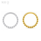 Pack of 5 – ASTM F136 Titanium Segment Ring – Beaded Orbit – Natural Titanium / 18K Gold Plated – Natural Titanium and 18K Gold Plated – G23 ASTM F-136 Implant Grade