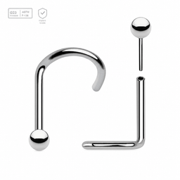 Pack of 5 high polished titanium threadless nose screws in 0.8mm thickness with ball tops