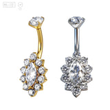 Pack of 5 G23 ASTM F136 Titanium Curved Barbell Banana | Zircon Vintage Body Piercing Navel Ring 8mm Model Belly Button