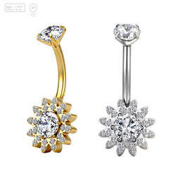 Pack of 5 G23 ASTM F136 Titanium Curved Barbell Banana | Belly Button Rings Hyposensitivity Stylish Navel