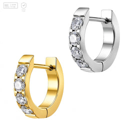 Pack of 5 G23 ASTM F136 Titanium Piercing Earrings | Ear Buckle Zircon Ear Ring Straight Needle D Earrings Geometric