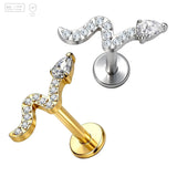 Pave Snake Titanium Labret Stud