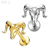 Pack of 5 G23 ASTM F136 Titanium Labret Stud | Threadless Push-In & Internally Threaded | Helix Stud Wedding Gold Silver