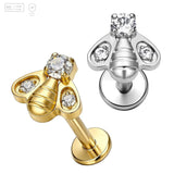 Gem Bee Titanium Labret Stud
