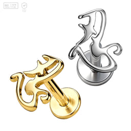 Pack of 5 G23 ASTM F136 Titanium Labret Stud | Threadless Push-In & Internally Threaded | 16G Lip Ear Stud Cartilage Tragus