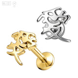 Pack of 5 G23 ASTM F136 Titanium Labret Stud | Threadless Push-In & Internally Threaded | 16G Ear Stud Ear Piercing Main