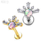 Pack of 5 G23 ASTM F136 Titanium Labret Stud | Threadless Push-In & Internally Threaded | Zircon Snowflake Children's Gift
