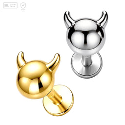 Pack of 5 G23 ASTM F136 Titanium Labret Stud | Threadless Push-In & Internally Threaded | Earring Wedding Engagement Idea
