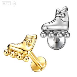 Pack of 5 G23 ASTM F136 Titanium Labret Stud | Threadless Push-In & Internally Threaded | Vintage Ear Studs Earrings Gold