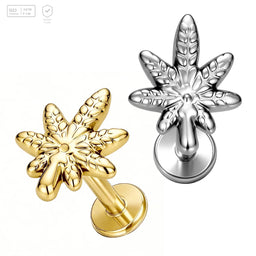 Pack of 5 G23 ASTM F136 Titanium Labret Stud | Threadless Push-In & Internally Threaded | Gold Plated Zircon Ear Studs
