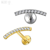 Curved Gem Bar Titanium Labret Stud