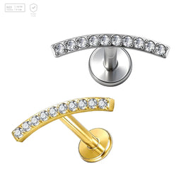Curved Gem Bar Titanium Labret Stud
