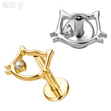 Pack of 5 G23 ASTM F136 Titanium Labret Stud | Threadless Push-In & Internally Threaded | Zircon Set Screw Thread Ear Bone