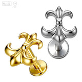 Polished Fleur-de-Lis Titanium Labret Stud