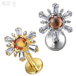 Sunburst Gem Titanium Labret Stud