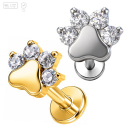 Pack of 5 G23 ASTM F136 Titanium Labret Stud | Threadless Push-In & Internally Threaded | Lip Medusa Piercing Ear Cartilage