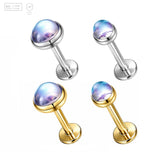 Pack of 5 G23 ASTM F136 Titanium Labret Stud | Threadless Push-In & Internally Threaded | Flat Back Piercing Stud with