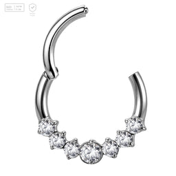 Pack of 5 G23 ASTM F136 Titanium Hinged Segment Ring | Helix Piercing Nose Hoop Ring Zircon PVD Children's Wedding