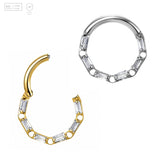 Pack of 5 G23 ASTM F136 Titanium Hinged Segment Ring | Septum Rings Hoop Cartilage Clicker Hoop Hinged Clicker for Woman