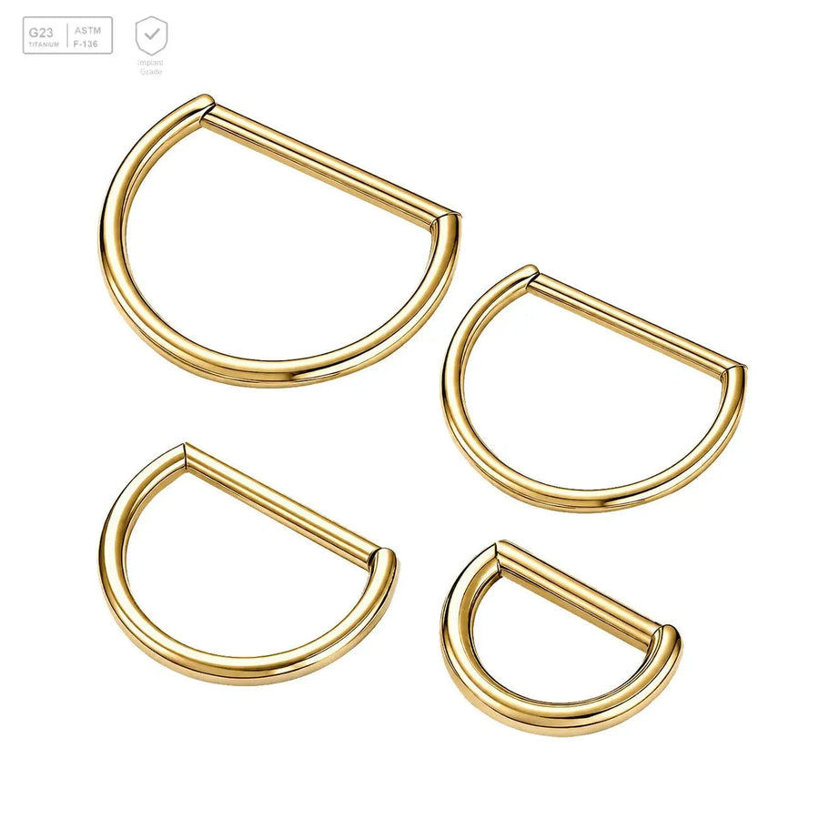 Plain D-Shaped Titanium Segment Ring