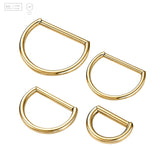 Pack of 5 G23 ASTM F136 Titanium Hinged Segment Ring | D Shape Cartilage Hoop Ring Gold Hinged Septum Unisex for Woman