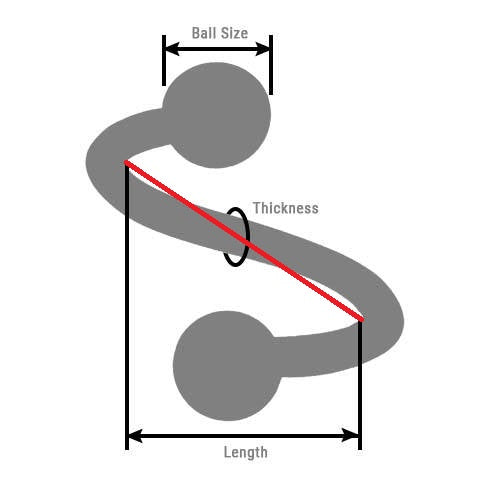 Body jewelry measuring guide