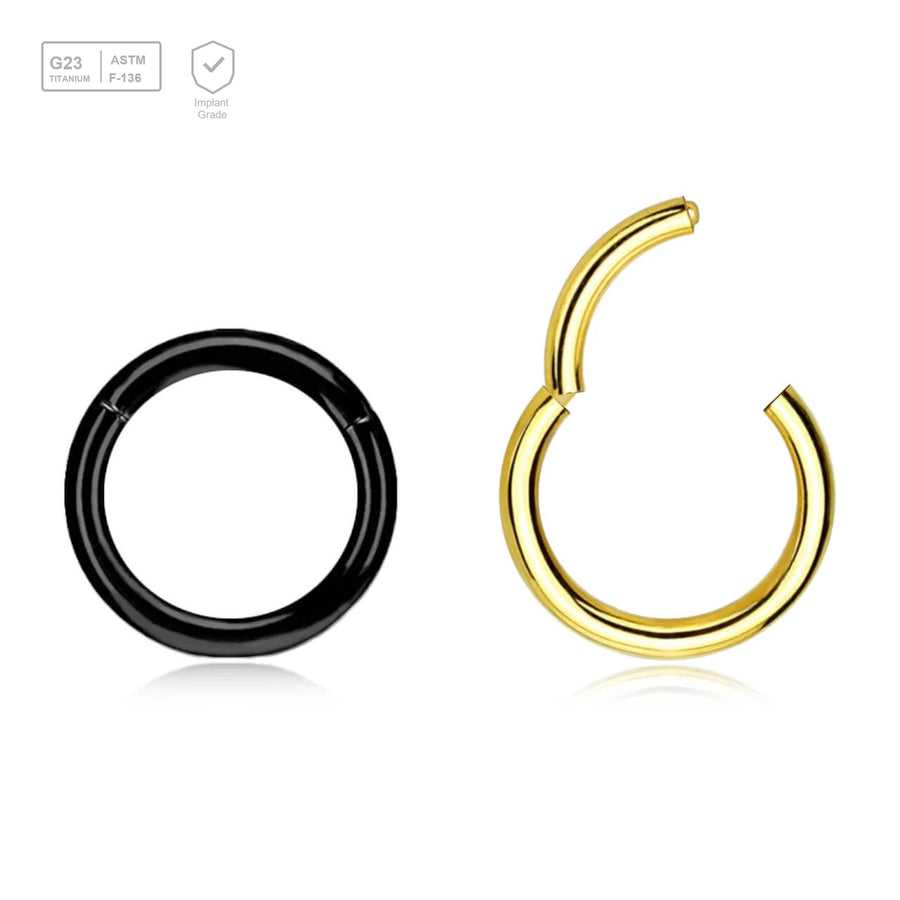 Wholesale Lot of 10 PVD plated Titanium G23 hinged segment rings, Thickness 1.2mm - G23 ASTM F-136 implant grade titanium body jewelry