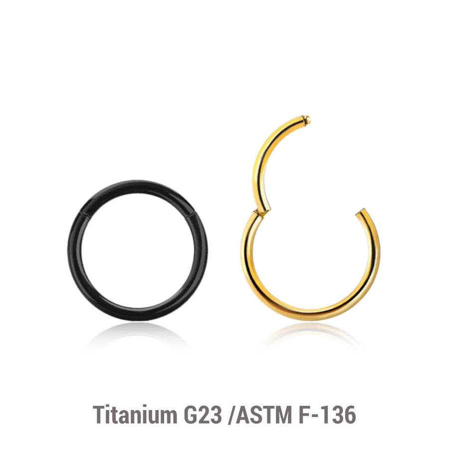 Bulk Package of 10 PVD plated Titanium G23 hinged segment rings, Thickness 0.8mm