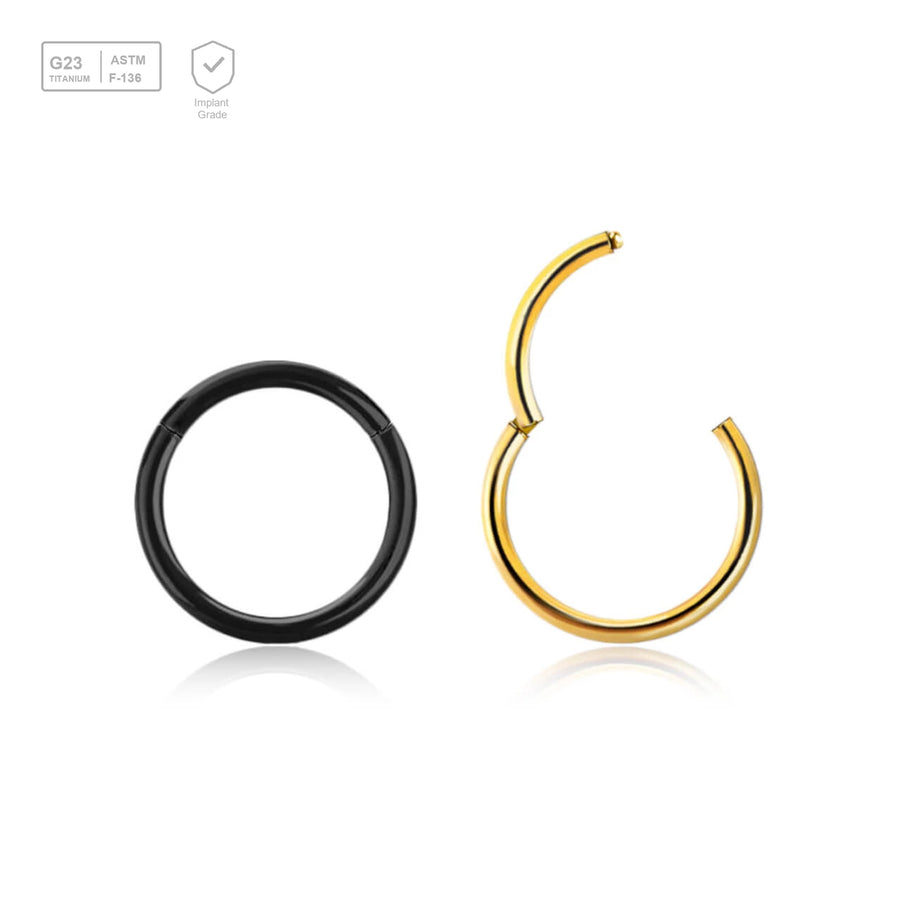 Bulk Package of 10 PVD plated Titanium G23 hinged segment rings, Thickness 0.8mm - G23 ASTM F-136 implant grade titanium body jewelry