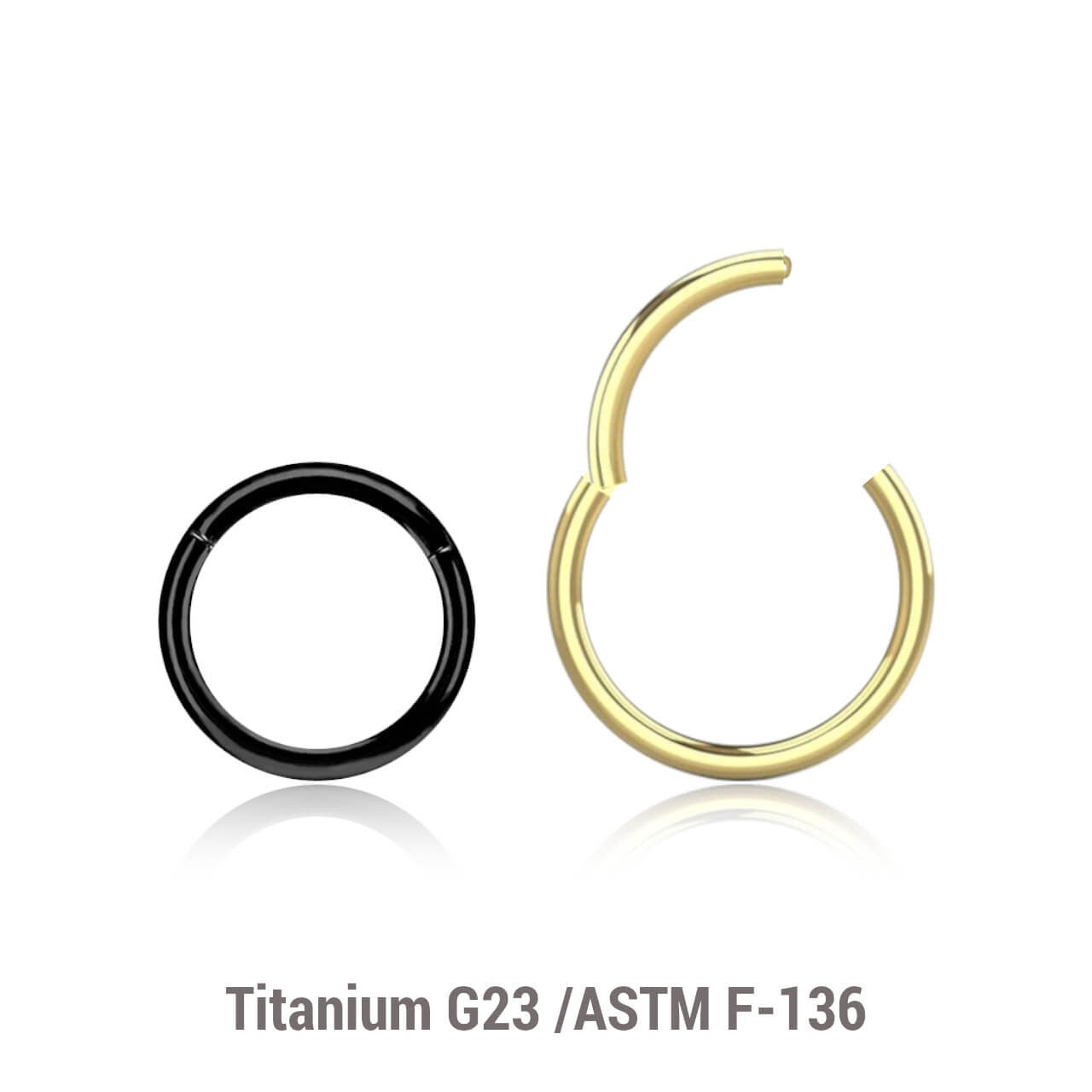 Wholesale Pack of 10 PVD plated Titanium G23 hinged segment rings, Thickness 1mm