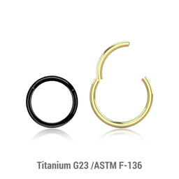 Wholesale Pack of 10 PVD plated Titanium G23 hinged segment rings, Thickness 1mm