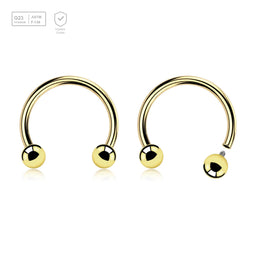 Pack of 5 PVD plated titanium internally threaded circular barbells, Thickness 1.2mm, Ball size 3mm - G23 ASTM F-136 implant grade titanium body jewelry
