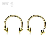 Pack of 5 PVD plated titanium internally threaded circular barbells, Thickness 1.2mm, Cone size 3mm - G23 ASTM F-136 implant grade titanium body jewelry