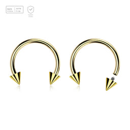 Pack of 5 PVD plated titanium internally threaded circular barbells, Thickness 1.2mm, Cone size 3mm - G23 ASTM F-136 implant grade titanium body jewelry