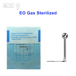 Sterilized body piercing lot of 10 Titanium G23 nose screws, thickness 0.8mm, Ball size 2mmsteel nose screws with 2mm ball-shaped tops, thickness 0.8mm - G23 ASTM F-136 implant grade titanium body jewelry